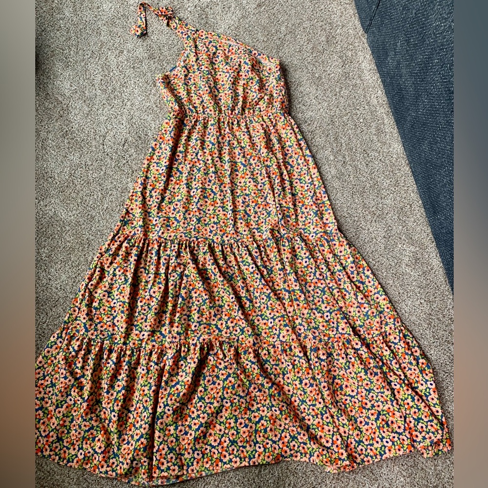 One shoulder maxi dress